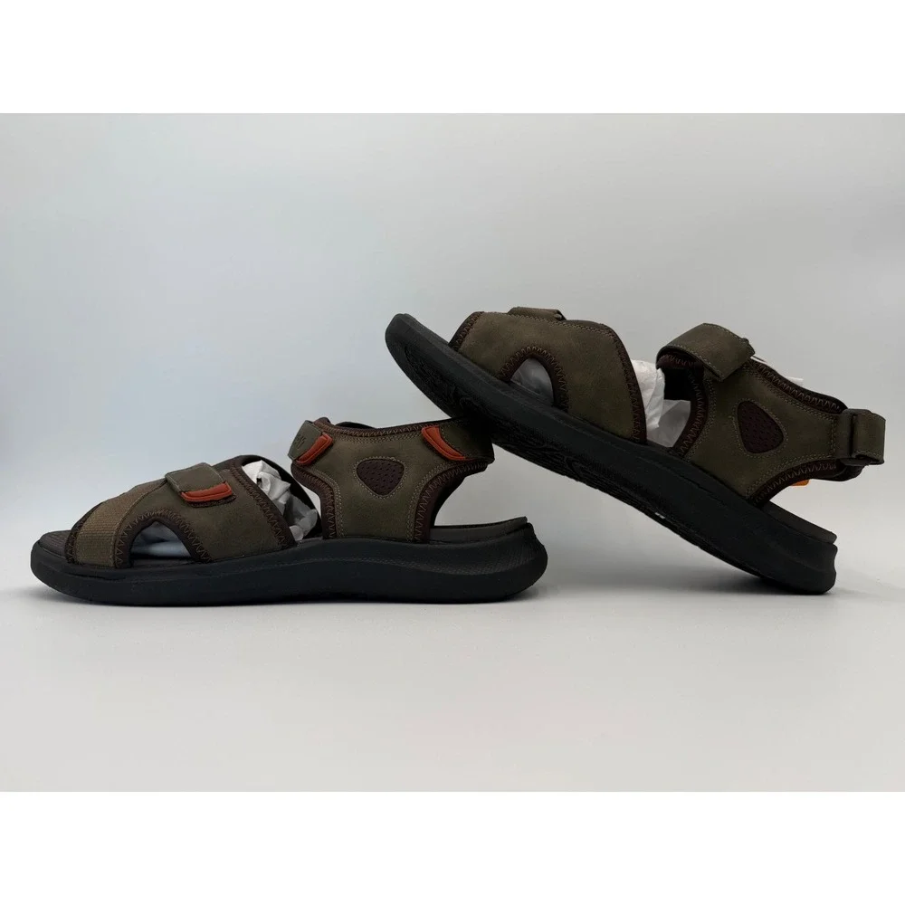 Nunn Bush Rio Vista RSlide Mens 12 W Olive Green Wide Fit Comfort Sandals 85011